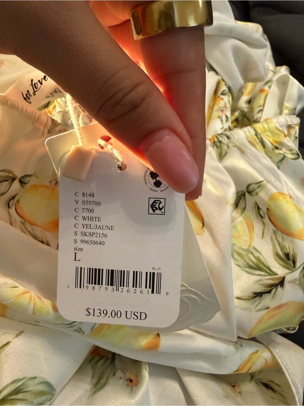 For Love & Lemons White Lemon-Print Halter Top - Picture 6 of 9